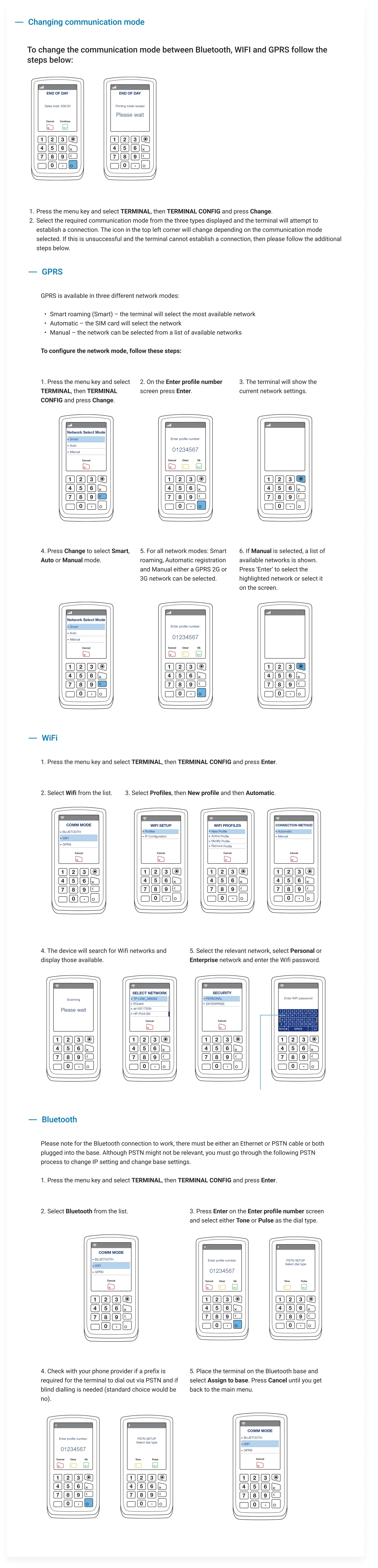 Changing communication mode